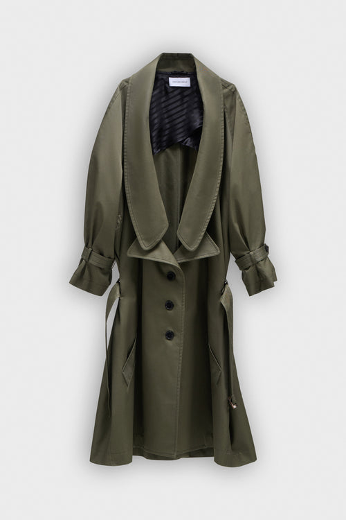 TRENCHCOAT MET LAGE HALSLIJN