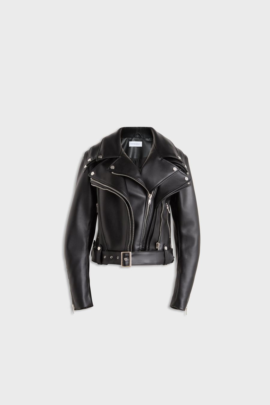 MULTI-LAYERED LEATHER BIKER JACKET