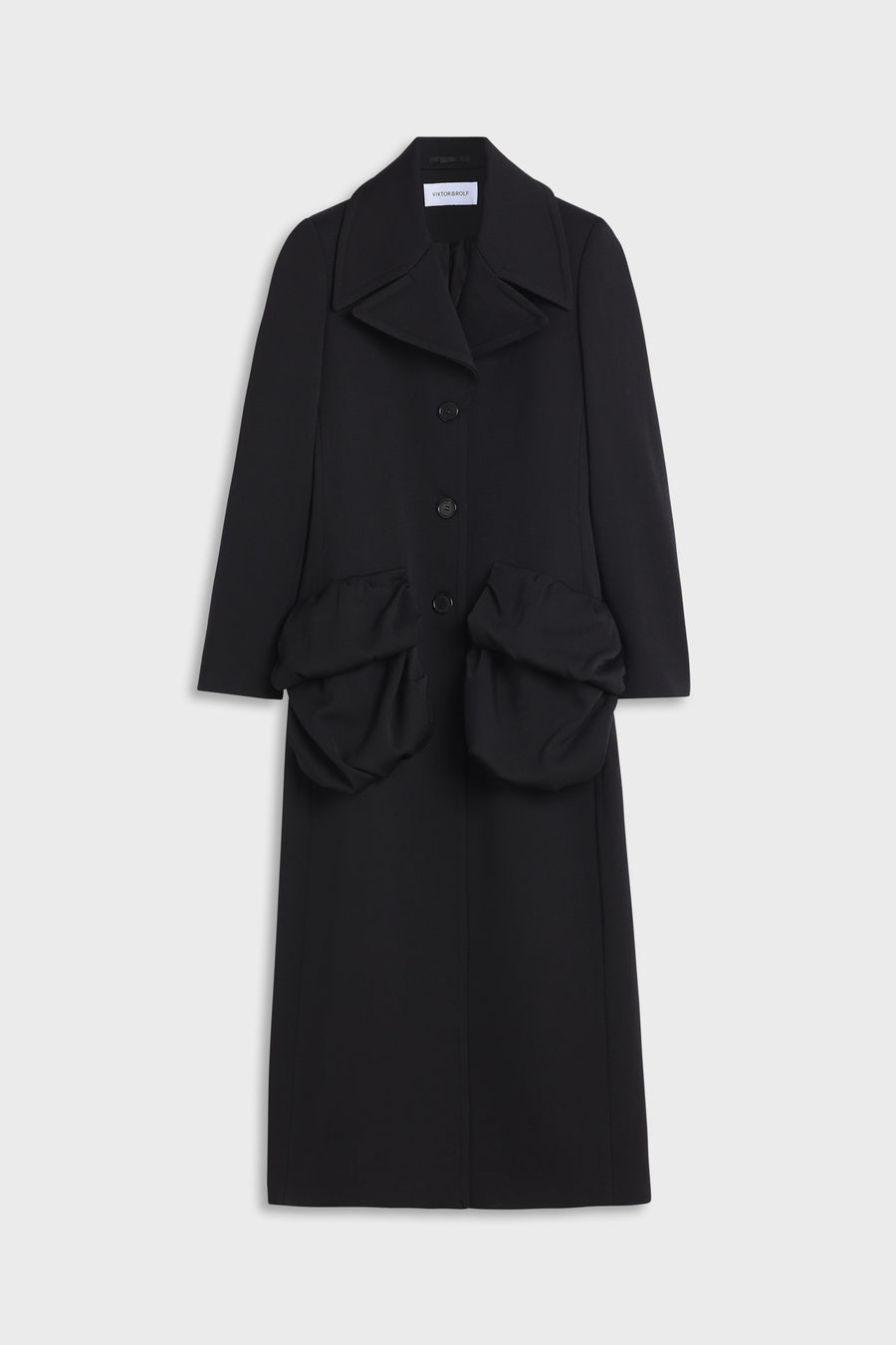 PLEATED POCKETS WOOL COAT