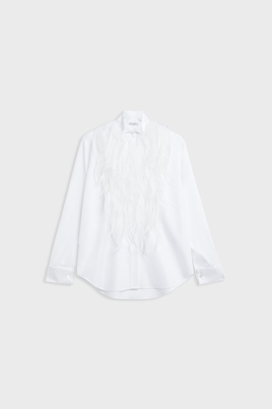 FEATHER TUXEDO PLASTRON SHIRT