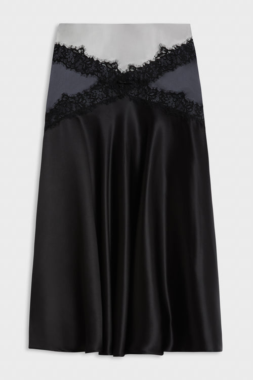 SILK LACE MIDI SKIRT
