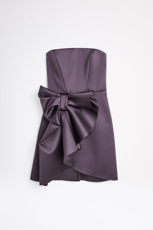 Purple mini dress on a white background.