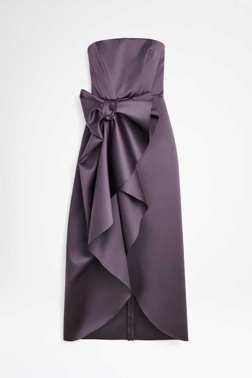 Long purple dress on a white background