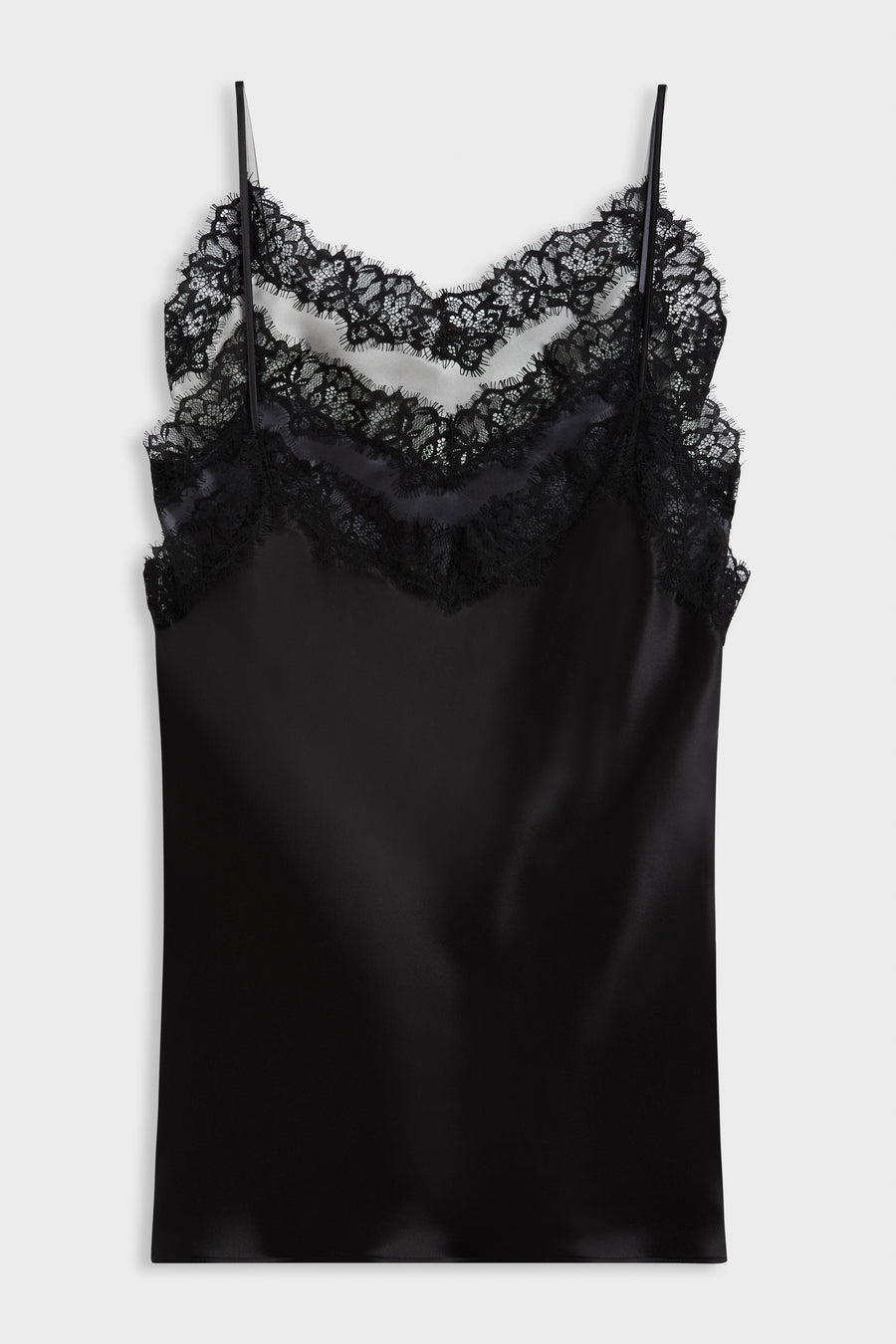 MULTI-LAYERED SILK LACE CAMI DRESS