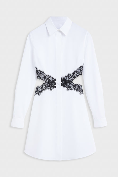 LACE CUT OUT SHIRT DRESS
