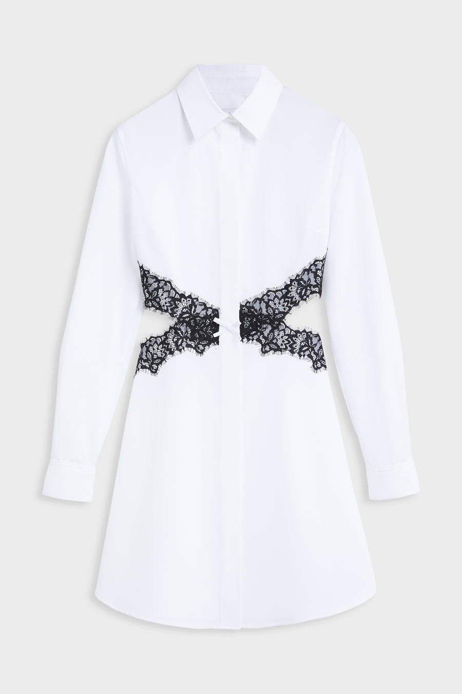 LACE CUT OUT SHIRT DRESS