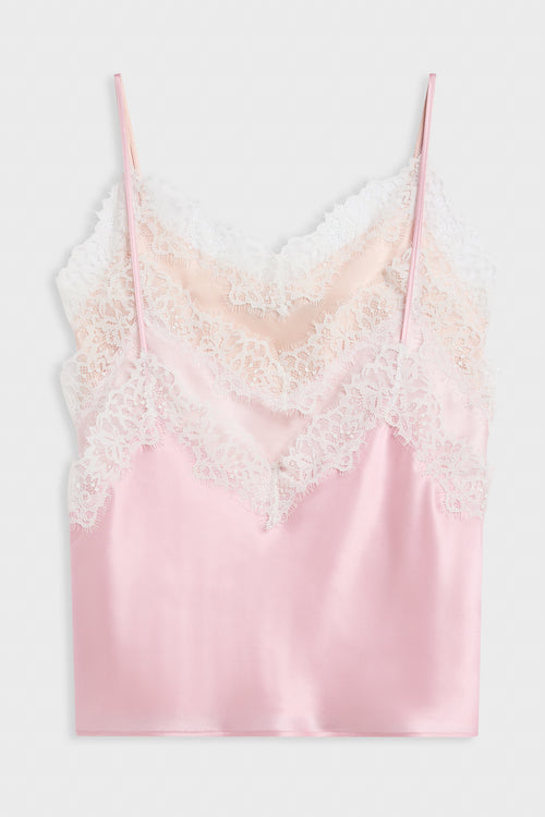 MULTI-LAYERED SILK LACE CAMI