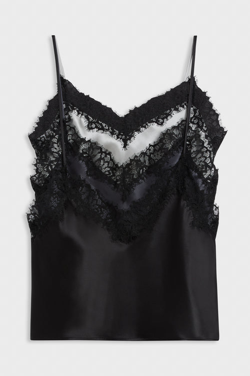 MULTI-LAYERED SILK LACE CAMI
