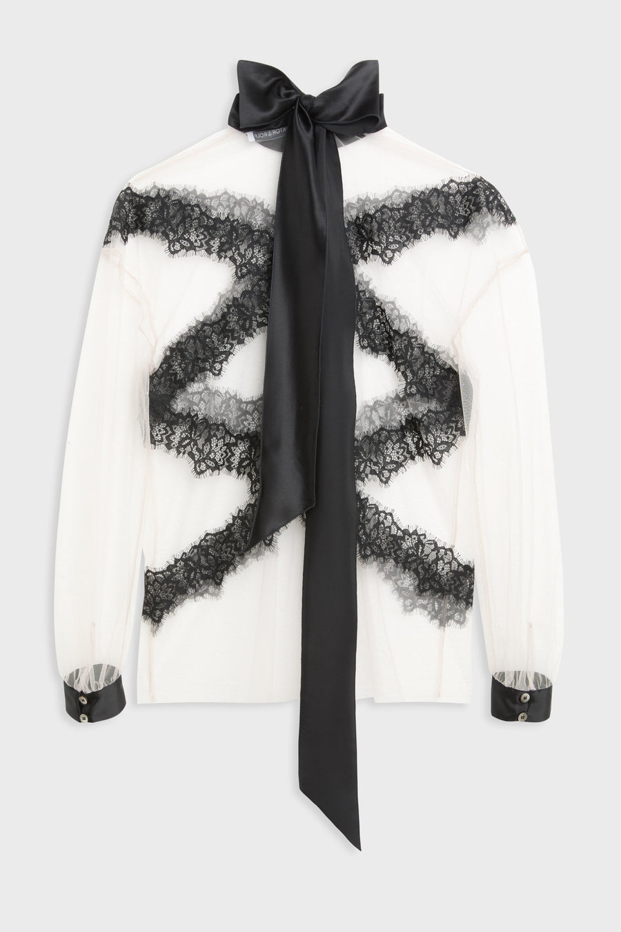 TULLE & LACE LONG SLEEVE BLOUSE