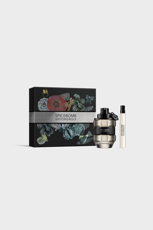 Viktor & Rolf SPICEBOMB eau de toilette gift set on a white background.