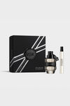 Spicebomb Eau de Toilette gift set for men by Viktor & Rolf, featuring grenade-shaped bottles with a bold black and silver design.