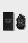 Bold, grenade-shaped bottle of Spicebomb Dark Leather Eau de Parfum by Viktor & Rolf, featuring a sleek black design.