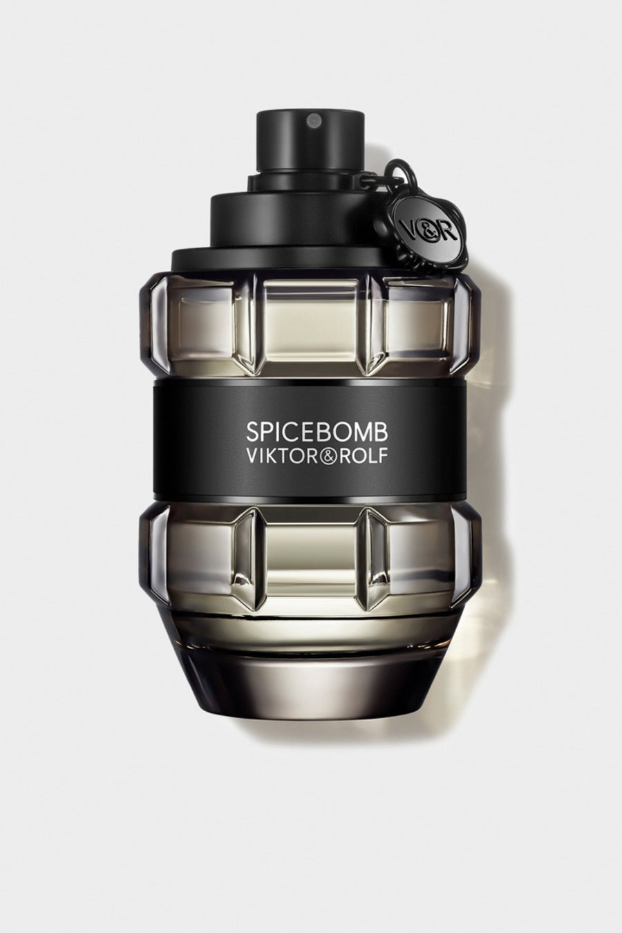 Spicebomb Eau de Toilette for men by Viktor & Rolf, in a grenade-shaped bottle with black and silver design, exuding warm, spicy notes.